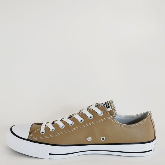 Converse CTAS Ox Sand Dune/White/Black Leather Unisex Sneakers A09926C NWT - Picture 3 of 6